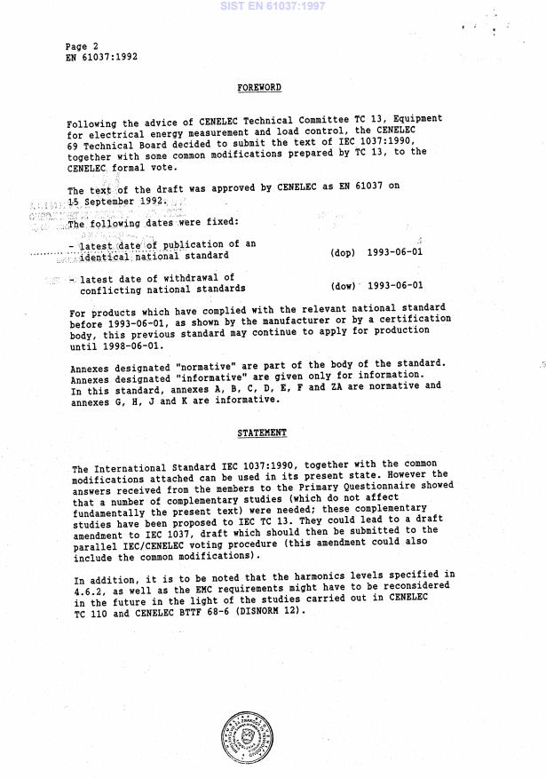 EN 61037:1992 EN 61037:1997 - Page 4 preview