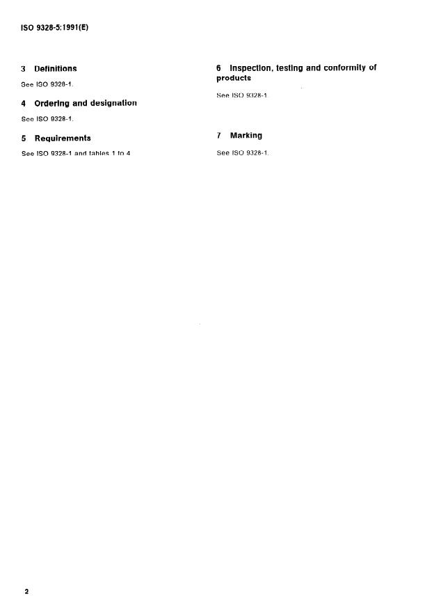 ISO 9328-5:1991 ISO 9328-5:1991 - Steel plates and strips for pressure purposes -- Technical delivery conditions - Page 4 preview