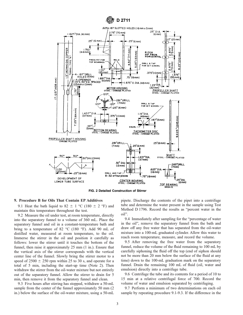 ASTM D2711-01 - Standard Test Method for Demulsibility Characteristics of Lubricating Oils