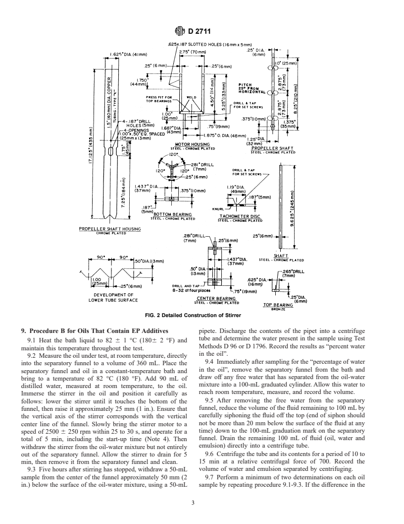 ASTM D2711-99 - Standard Test Method for Demulsibility Characteristics of Lubricating Oils