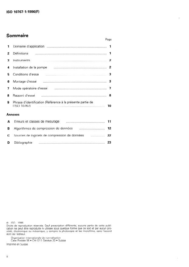 ISO 10767-1:1996 ISO 10767-1:1996 - Transmissions hydrauliques -- Détermination des niveaux d'onde de pression engendrés dans les circuits et composants - Page 2 preview