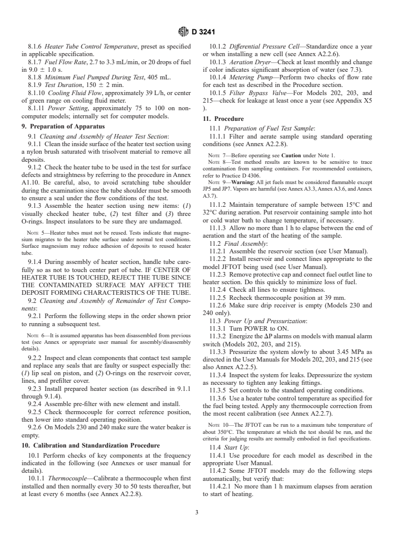 ASTM D3241-98 - Standard Test Method for Thermal Oxidation Stability of Aviation Turbine Fuels (JFTOT Procedure)