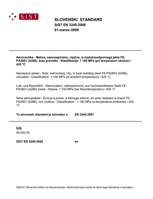 EN 3240:2007 EN 3240:2008 - Page 1 preview