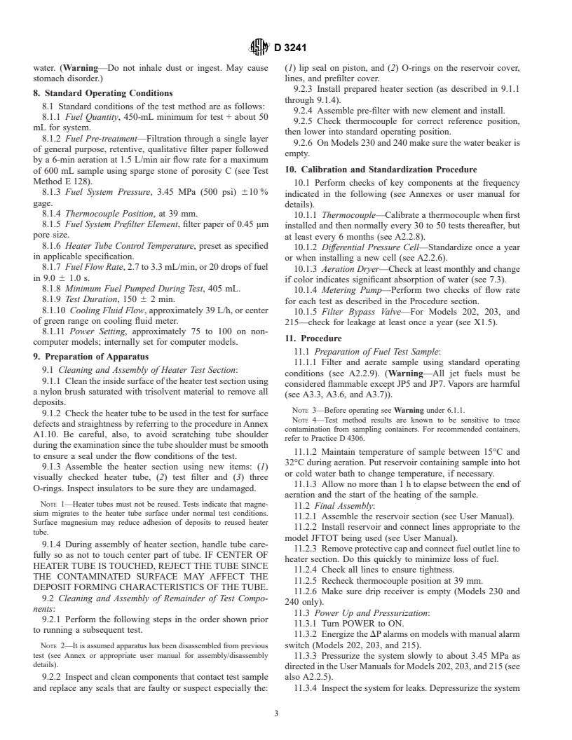 ASTM D3241-01e1 - Standard Test Method for Thermal Oxidation Stability of Aviation Turbine Fuels (JFTOT Procedure)