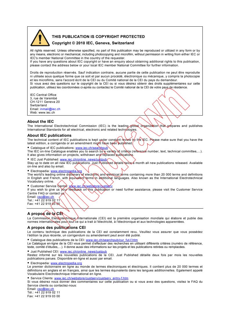IEC 61340-4-6:2010 IEC 61340-4-6:2010 - Electrostatics - Part 4-6: Standard test methods for specific applications - Wrist straps
Released:1/14/2010 - Page 2 preview