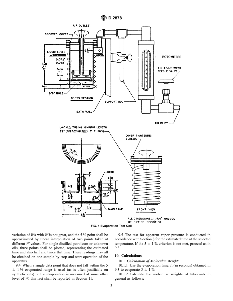 ASTM D2878-95 - Standard Test Method for Estimating Apparent Vapor Pressures and Molecular Weights of Lubricating Oils