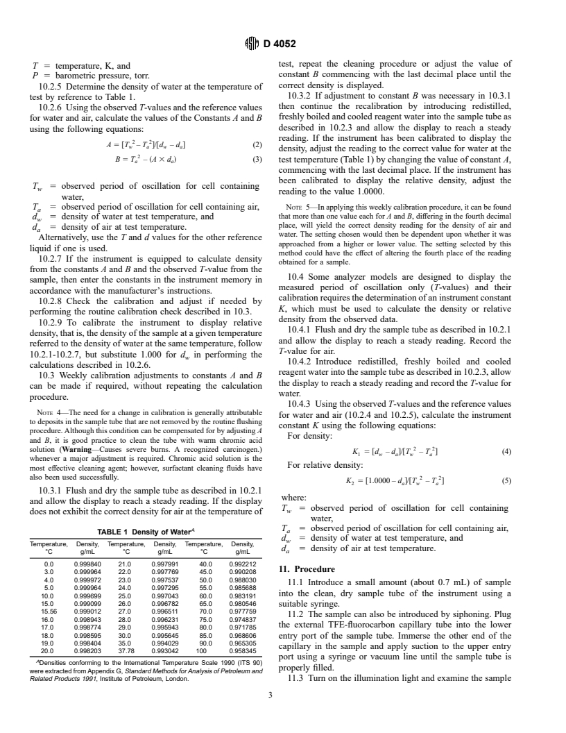 ASTM D4052-96 - Standard Test Method for Density and Relative Density of Liquids by Digital Density Meter