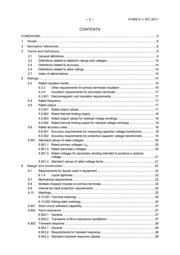 IEC 61869-5:2011 IEC 61869-5:2011 - Instrument transformers - Part 5: Additional requirements for capacitor voltage transformers - Page 4 preview