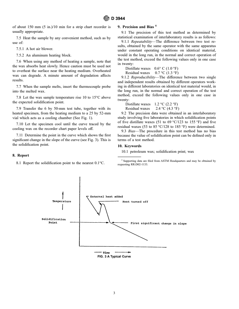 ASTM D3944-88(1993)e1 - Standard Test Method for Solidification Point of Petroleum Wax