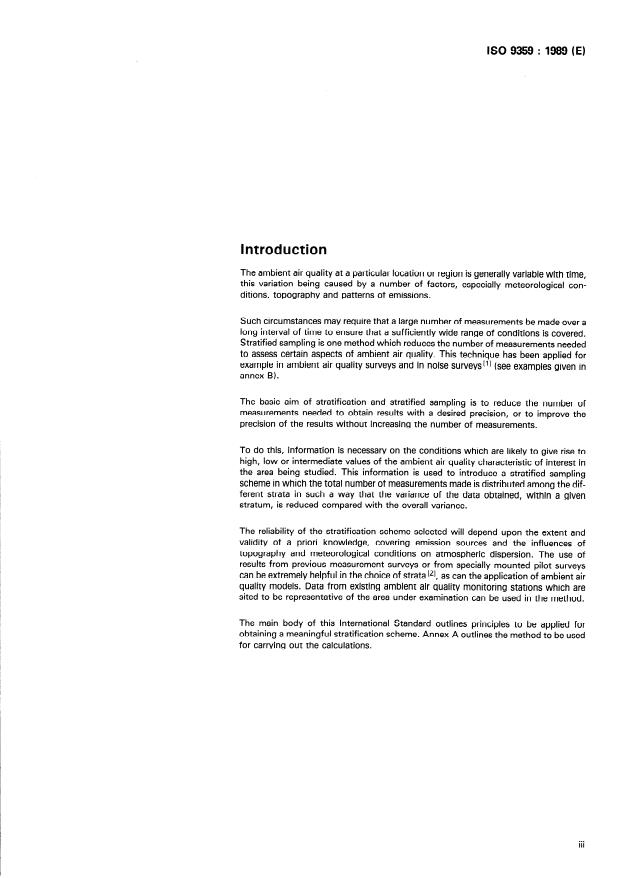 ISO 9359:1989 - Air quality -- Stratified sampling method for assessment of ambient air quality