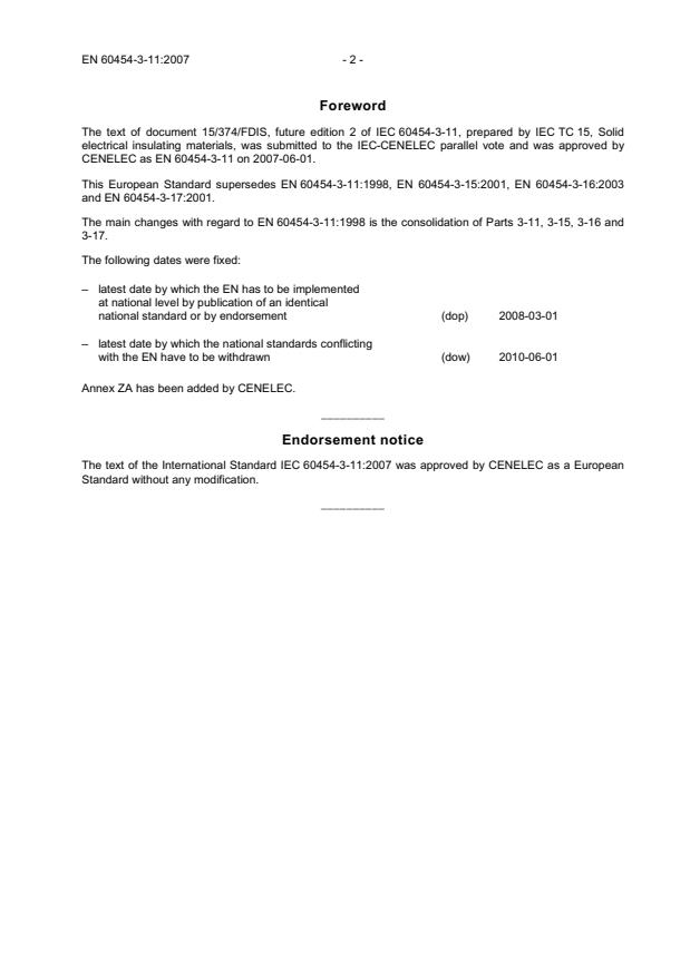 EN 60454-3-11:2007 EN 60454-3-11:2007 - Page 4 preview