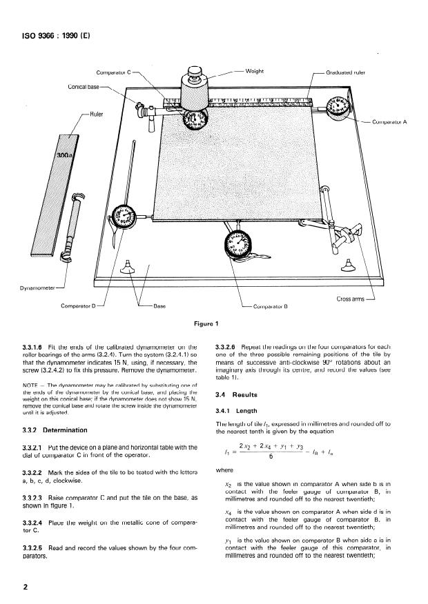 ISO 9366:1990 ISO 9366:1990 - Composition cork floor tiles -- Determination and control of squareness and straightness of edges - Page 4 preview