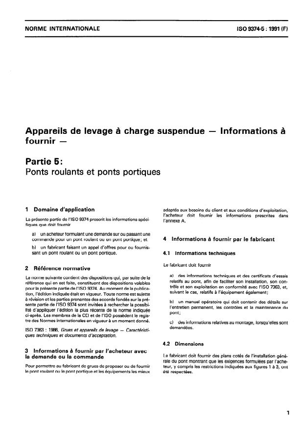 ISO 9374-5:1991 - Appareils de levage a charge suspendue -- Informations a fournir