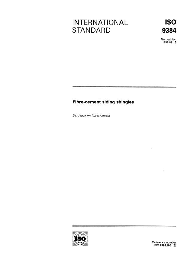 ISO 9384:1991 - Fibre-cement siding shingles
