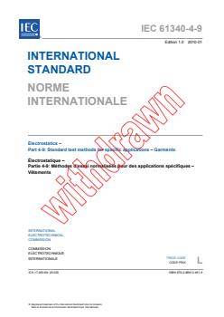 IEC 61340-4-9:2010 - Electrostatics - Part 4-9: Standard test methods for specific applications - Garments
Released:1/14/2010 - Page 3 preview