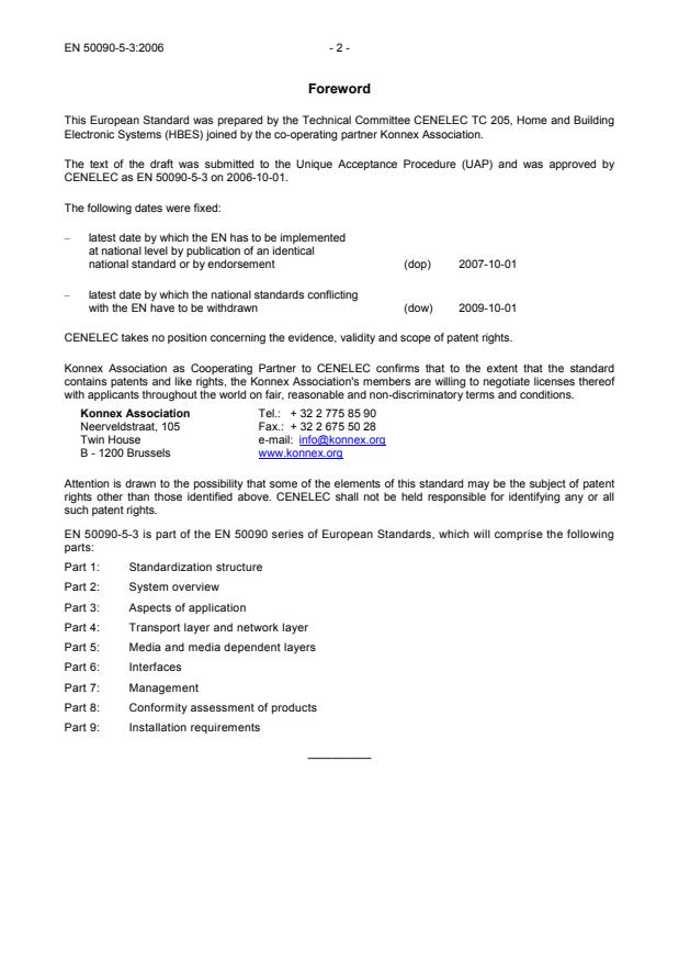 EN 50090-5-3:2006 EN 50090-5-3:2007 - Page 4 preview