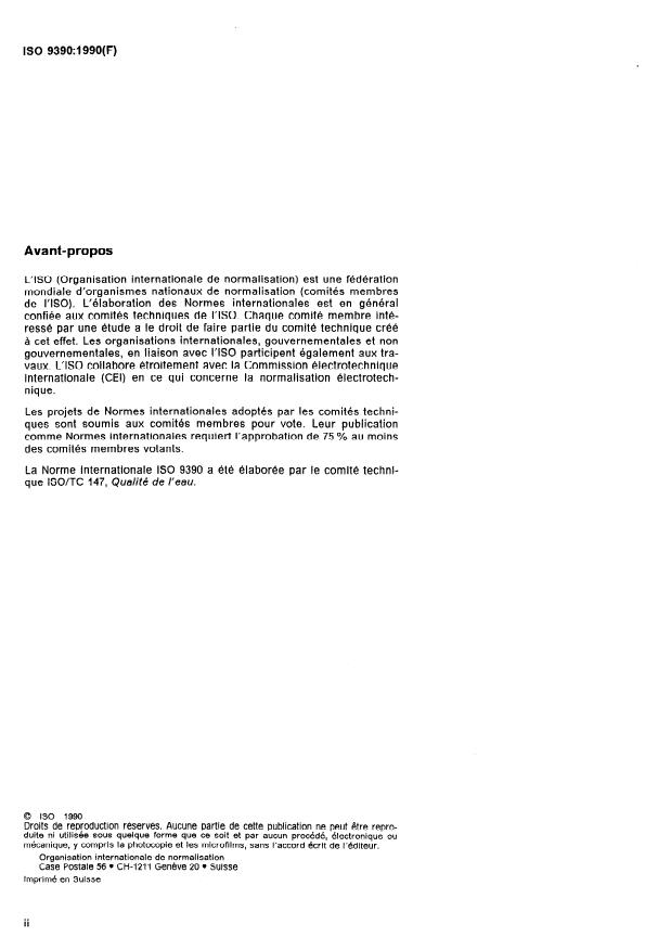 SIST ISO 9390:1996 ISO 9390:1990 - Qualité de l'eau -- Dosage du borate -- Méthode spectrométrique a l'azométhine-H - Page 2 preview
