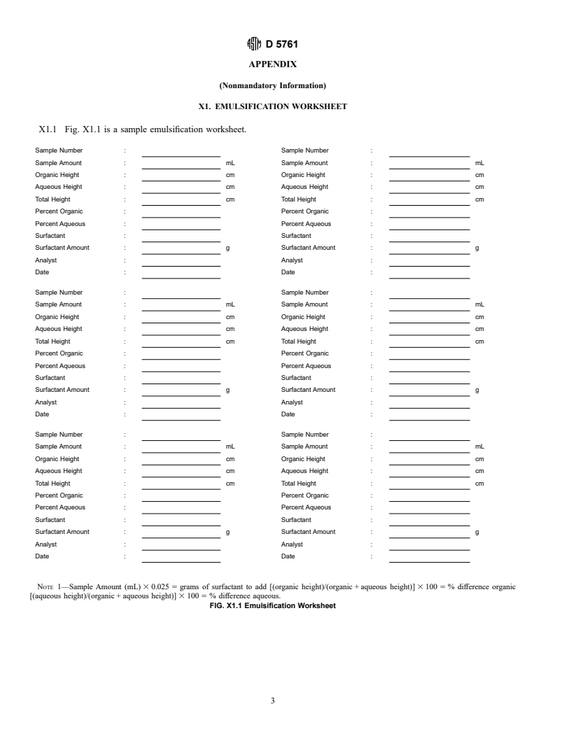 ASTM D5761-96 - Standard Practice for Emulsification/Suspension of Multiphase Fluid Waste Materials