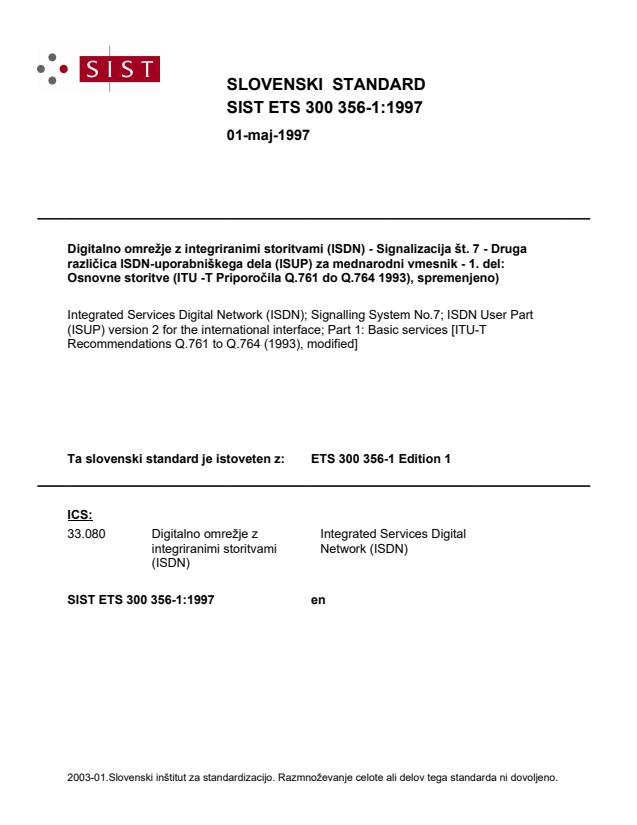 ETS 300 356-1:1997