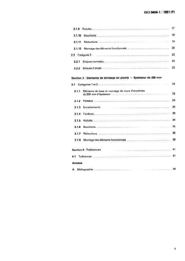 ISO 9404-1:1991 - Enceintes pour la protection contre les rayonnements ionisants -- Éléments de blindage en plomb pour murs de 150 mm, 200 mm et 250 mm d'épaisseur
