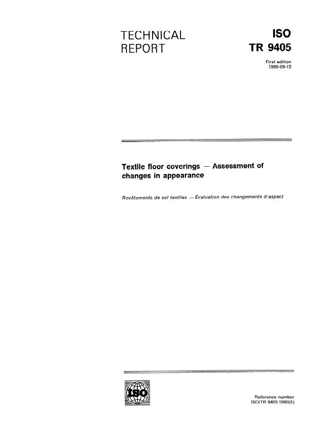 ISO/TR 9405:1990 - Textile floor coverings -- Assessment of changes in appearance