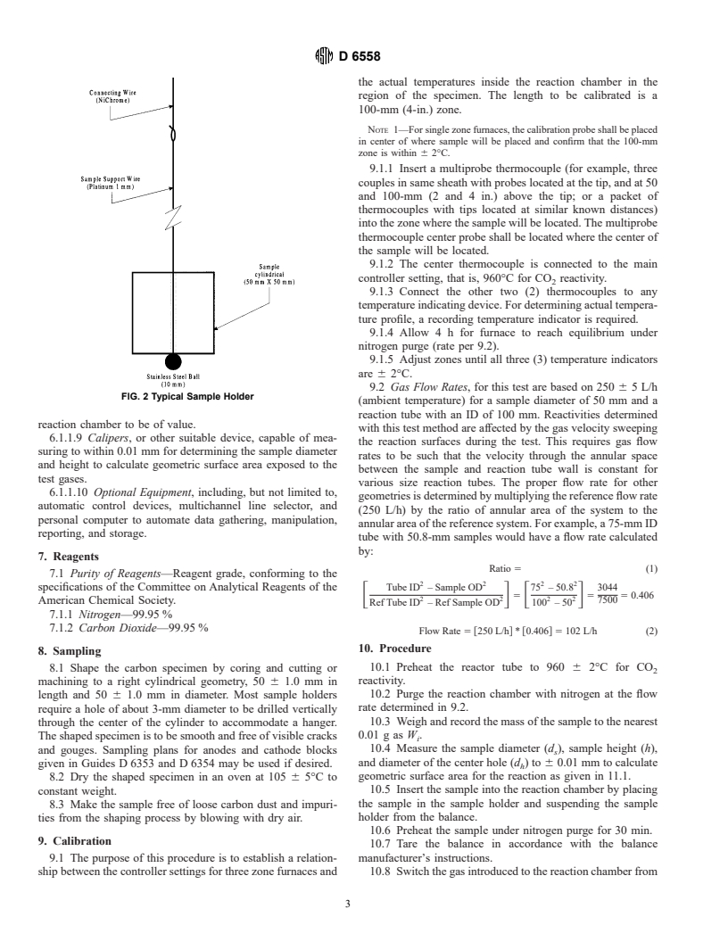 ASTM D6558-00 - Standard Test Method for Determination of TGA CO<sub>2</sub> Reactivity of Baked Carbon Anodes and Cathode Blocks