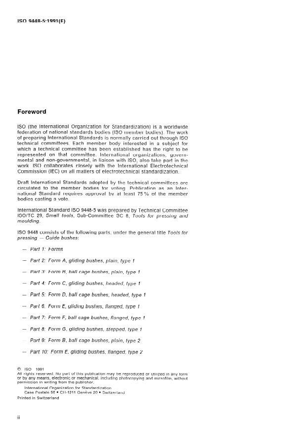 ISO 9448-5:1991 ISO 9448-5:1991 - Tools for pressing -- Guide bushes - Page 2 preview