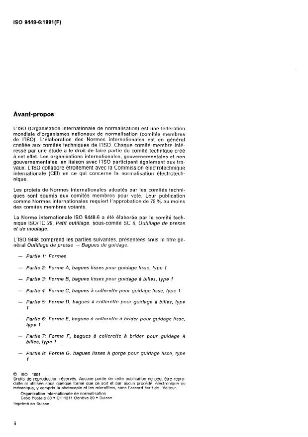 ISO 9448-6:1991 ISO 9448-6:1991 - Outillage de presse -- Bagues de guidage - Page 2 preview