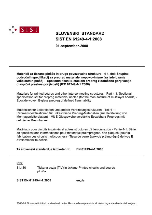 EN 61249-4-1:2008 EN 61249-4-1:2008 - Page 1 preview