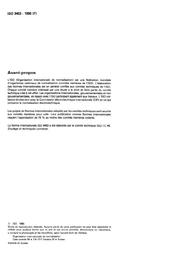 ISO 9453:1990 ISO 9453:1990 - Alliages de brasage tendre -- Composition chimique et formes - Page 2 preview