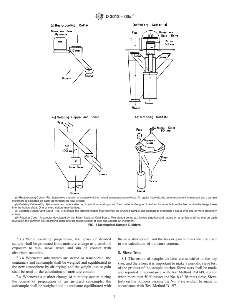 ASTM D2013-00ae1 - Standard Practice of Preparing Coal Samples for Analysis