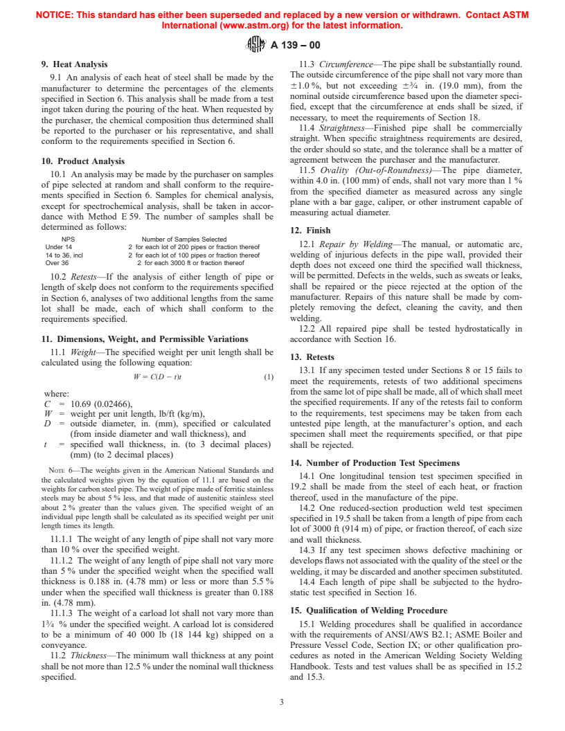 ASTM A139-00 - Standard Specification for Electric-Fusion (Arc)-Welded Steel Pipe (NPS 4 and Over)