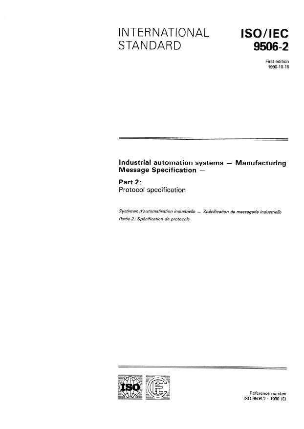 ISO/IEC 9506-2:1990 - Industrial automation systems -- Manufacturing Message Specification