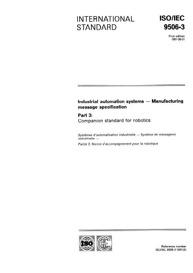 ISO/IEC 9506-3:1991 - Industrial automation systems -- Manufacturing message specification