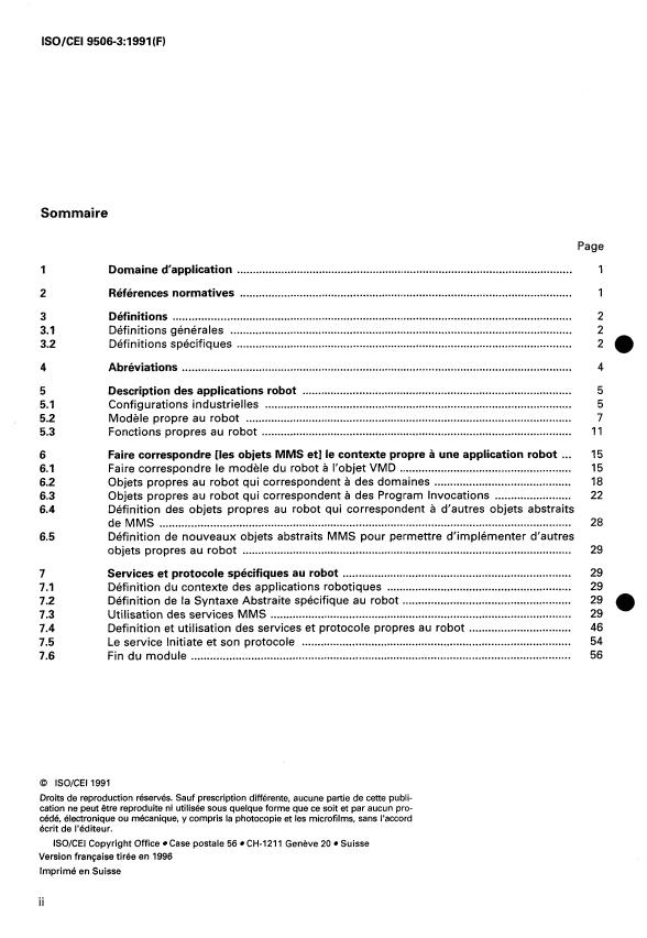 ISO/IEC 9506-3:1991 ISO/IEC 9506-3:1991 - Systemes d'automatisation industrielle -- Spécification de messagerie industrielle - Page 2 preview