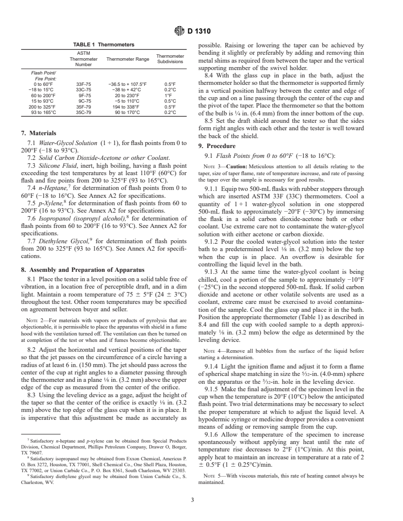 ASTM D1310-86(1997)e1 - Standard Test Method for Flash Point and Fire Point of Liquids by Tag Open-Cup Apparatus