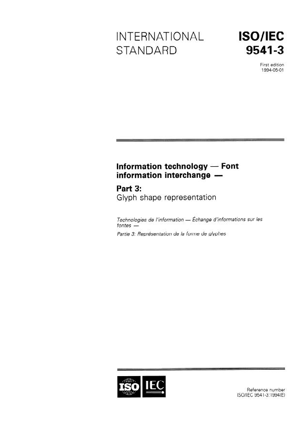 ISO/IEC 9541-3:1994 - Information technology -- Font information interchange