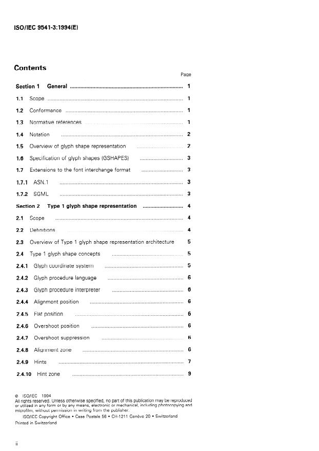 ISO/IEC 9541-3:1994 ISO/IEC 9541-3:1994 - Information technology -- Font information interchange - Page 2 preview