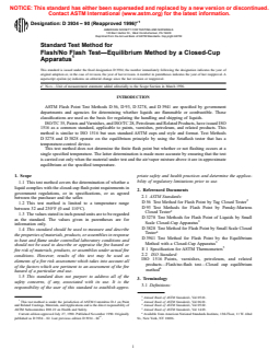 ASTM D3934-90(1996)e1 - Standard Test Method for Flash/No Flash Test—Equilibrium Method by a Closed-Cup Apparatus