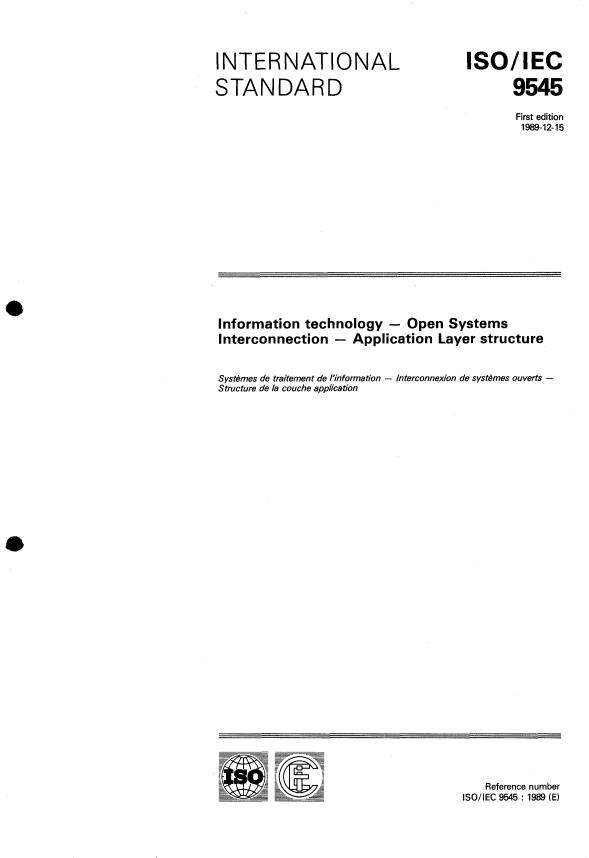 ISO/IEC 9545:1989 - Information technology -- Open Systems Interconnection -- Application Layer structure