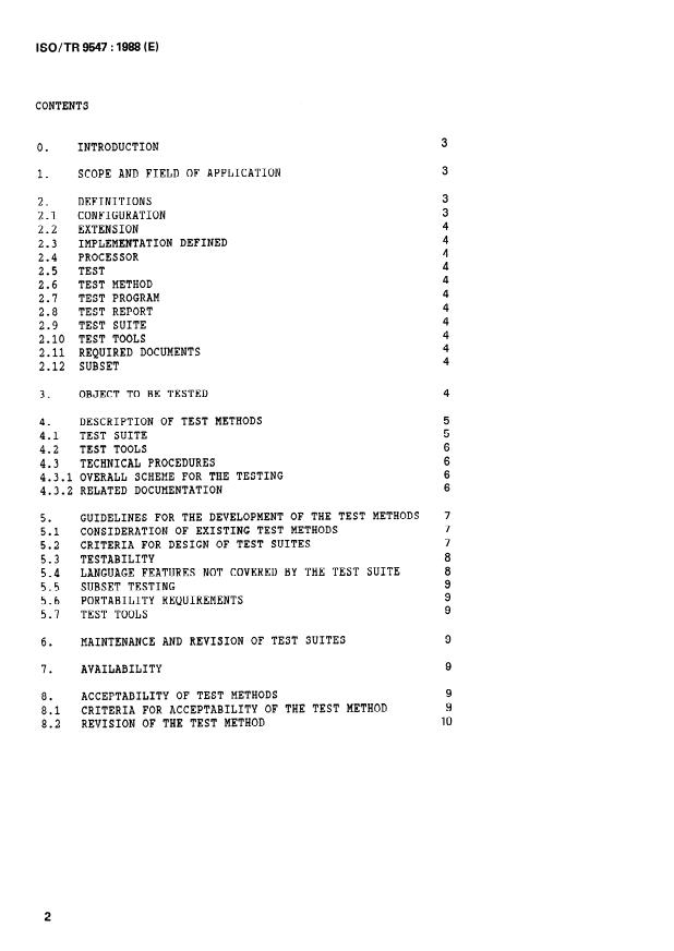 ISO/TR 9547:1988 ISO/TR 9547:1988 - Programming language processors -- Test methods -- Guidelines for their development and acceptability - Page 2 preview
