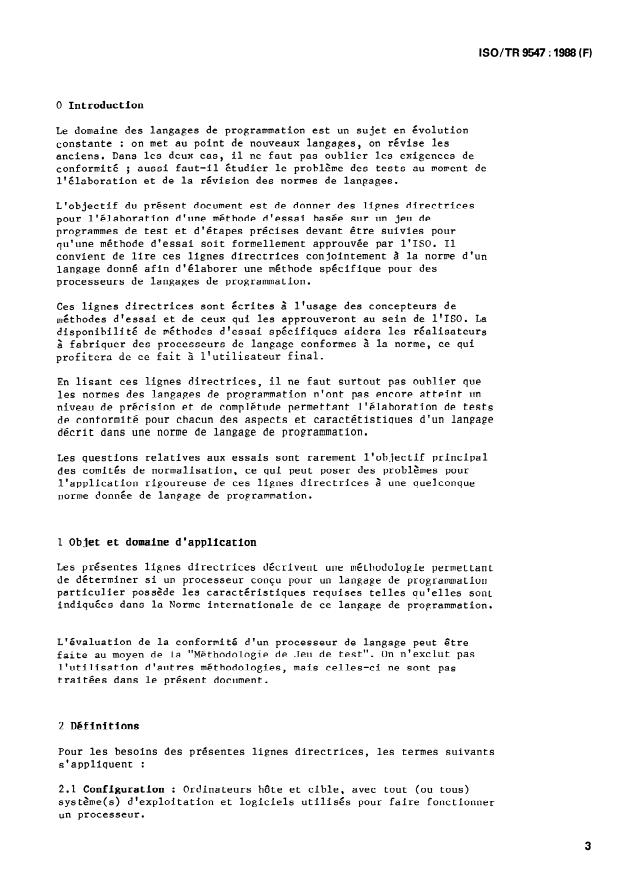 ISO/TR 9547:1988 - Processeurs de langage de programmation -- Méthodes d'essai -- Lignes directrices pour leur élaboration et acceptabilité