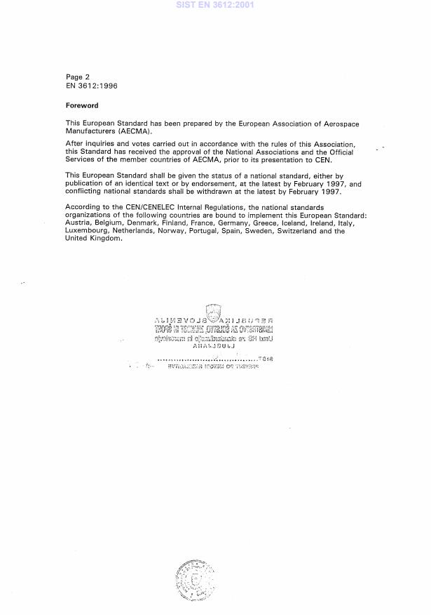 EN 3612:1996 EN 3612:2001 - Page 4 preview