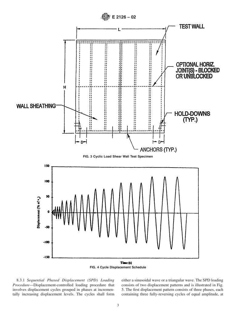 ASTM E2126-02 - Standard Test Methods for Cyclic (Reversed) Load Test for Shear Resistance of Framed Walls for Buildings