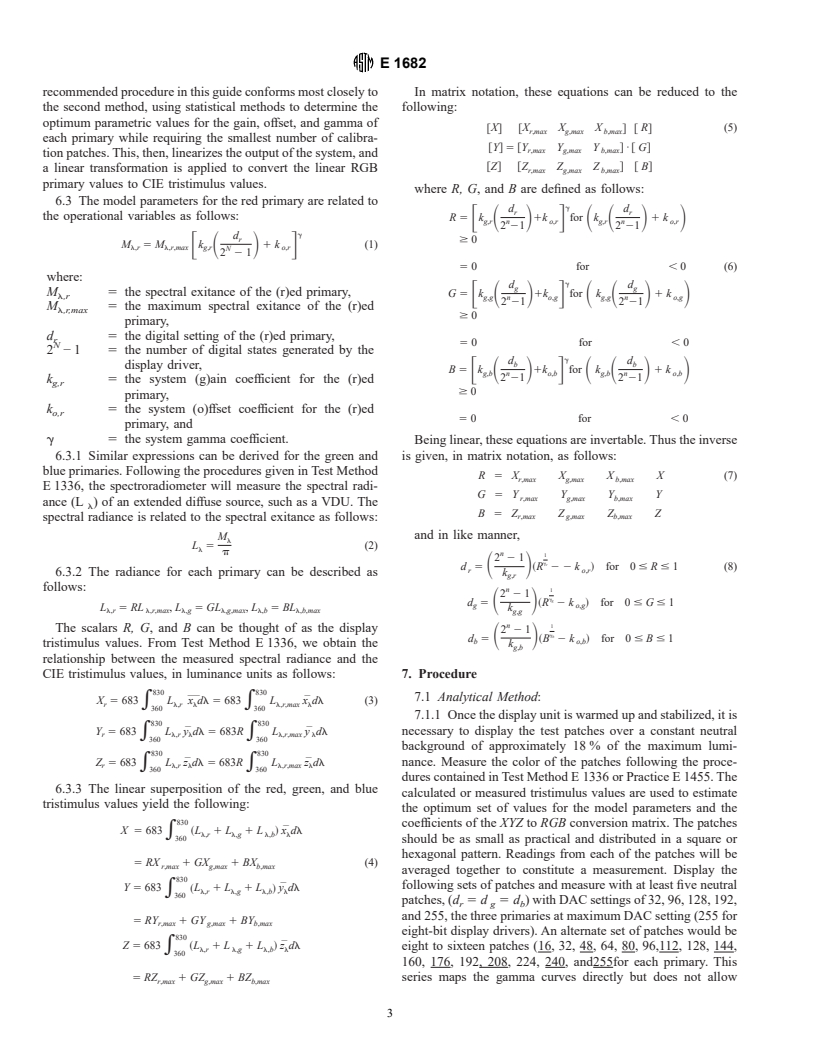 ASTM E1682-96 - Standard Guide for Modeling the Colorimetric Properties of a Visual Display Unit