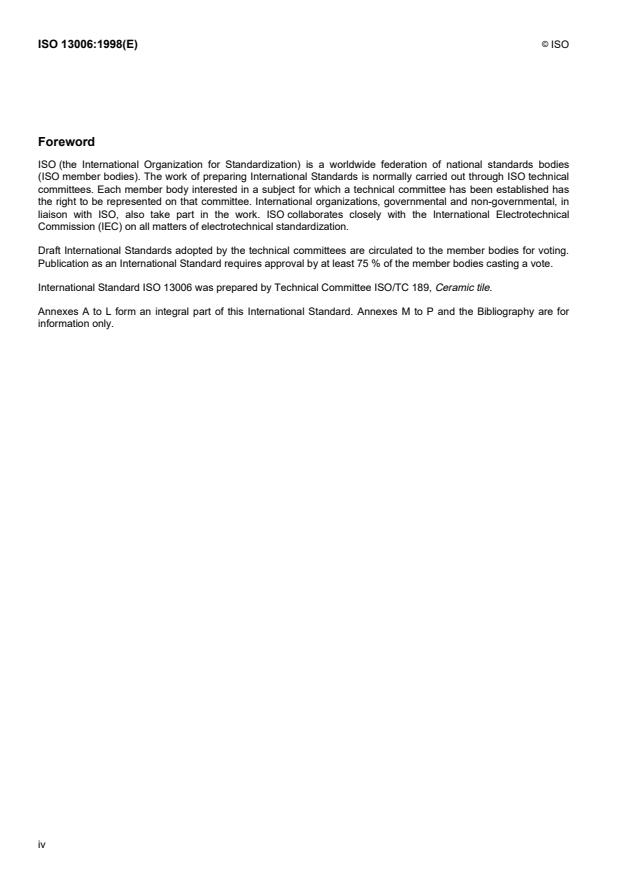SIST ISO 13006:1999 ISO 13006:1998 - Ceramic tiles -- Definitions, classification, characteristics and marking - Page 4 preview