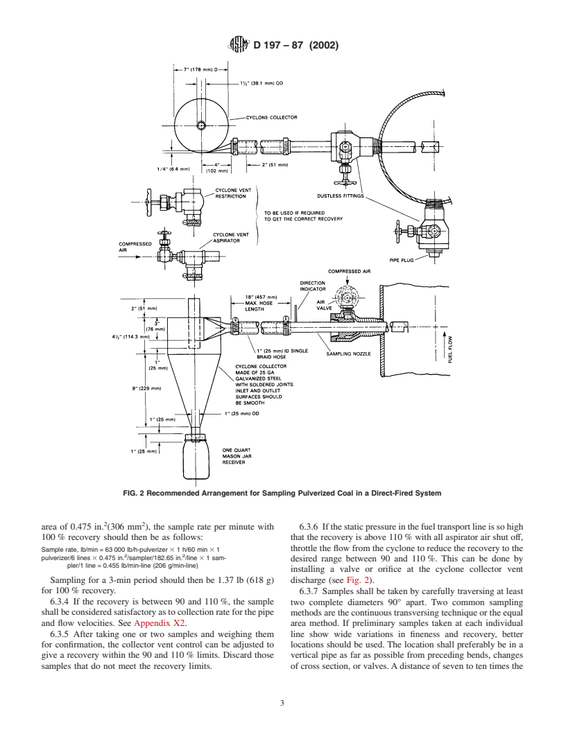 ASTM D197-87(2002) - Standard Test Method for Sampling and Fineness Test of Pulverized Coal