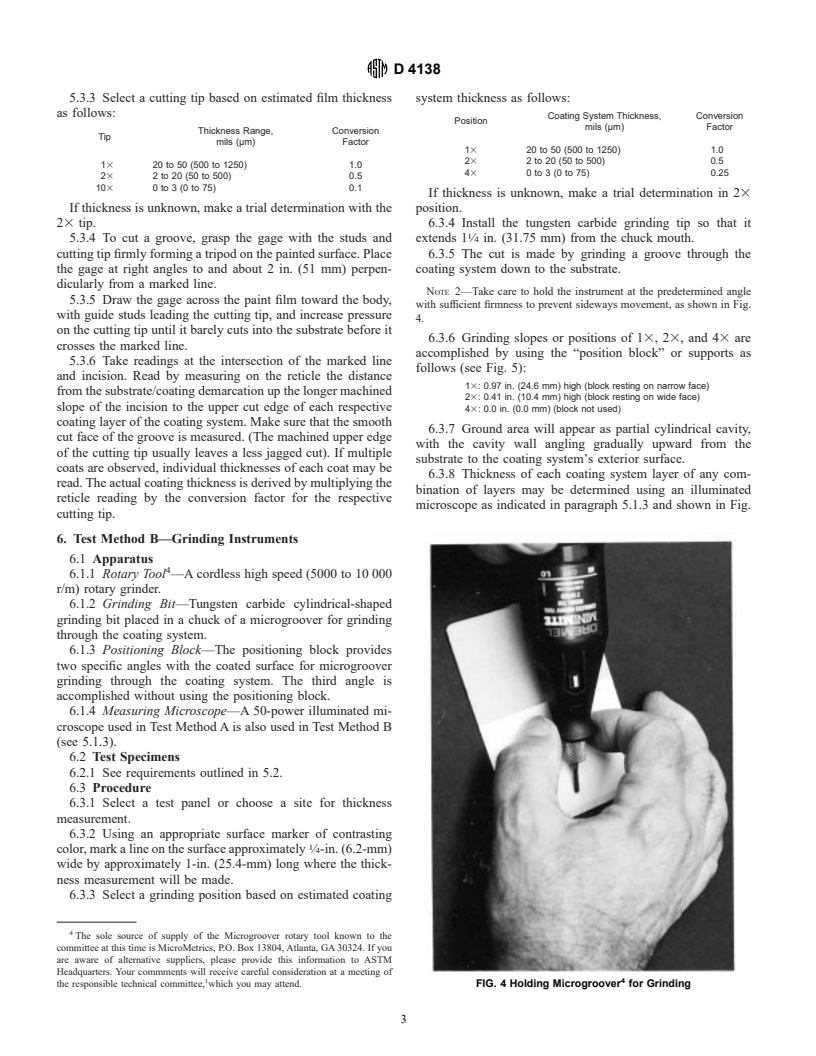 ASTM D4138-94(1999) - Standard Test Methods for Measurement of Dry Film Thickness of Protective Coating Systems by Destructive Means