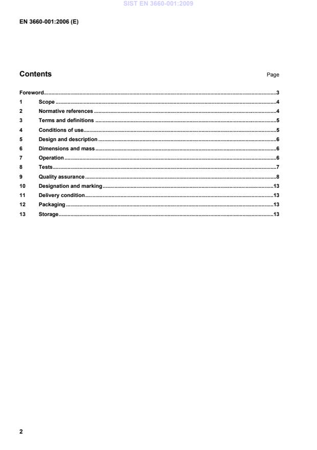 EN 3660-001:2006 EN 3660-001:2009 - Page 4 preview