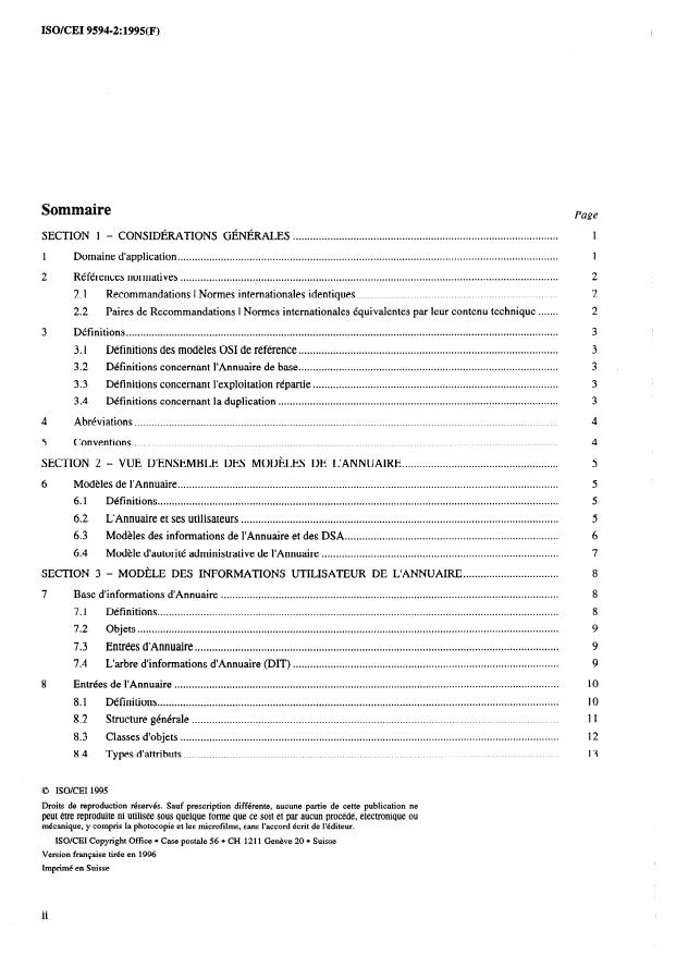 ISO/IEC 9594-2:1995 ISO/IEC 9594-2:1995 - Technologies de l'information -- Interconnexion de systemes ouverts (OSI) -- L'Annuaire: Les modeles - Page 2 preview